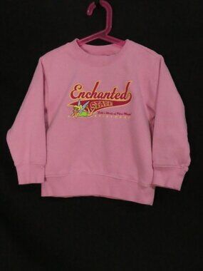 DISNEY STORE Tinker Bell "Enchanted State" Pink Crewneck Sweatshirt - size 2-3
